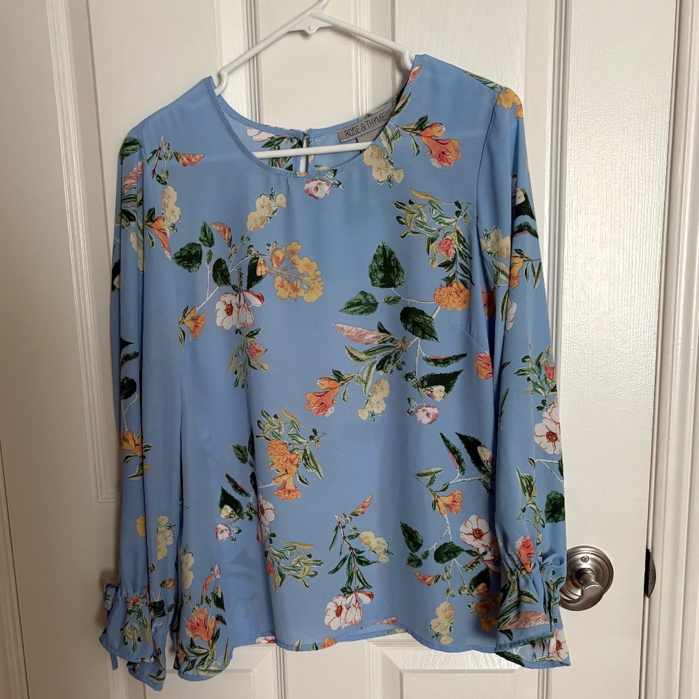 FLORAL/BLUE BLOUSE 💐